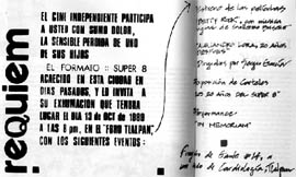 Invitación al homenaje luctuoso al formato súper 8
