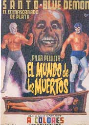 Cartel de Santo y Blue Demon en el mundo de los muertos