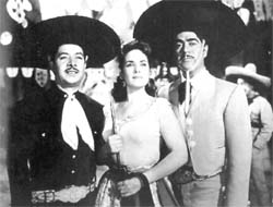 Pedro Galindo, Rosita Quintana y Luis Aguilar en Carabina 30-30 (Dir. Miguel M. Delgado, 1958)
