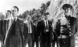 Víctor Junco, Tomás Perrín, Carlos López Moctezuma y Tito Junco en La sombra del caudillo