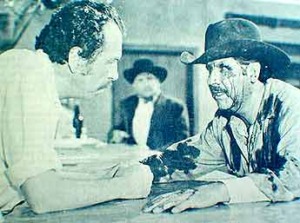 Arturo Martínez y Juan Sáyago, en escena de Tiempo de morir (Dir. Arturo Ripstein, 1965)