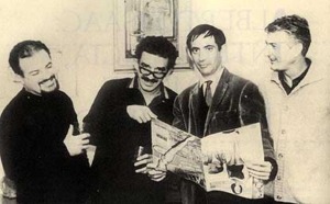 René Debetez, Gabriel García Márquez, Emilio García Riera y Alberto Isaac