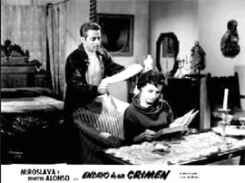 Miroslava Stern y Ernesto Alonso interpretaron la película Ensayo de un crimen (Dir. Luis Buñuel, 1955)